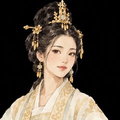 White house portrait: a young woman with gold hairpins