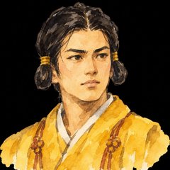 Yellow house portrait: a young man with long dark hair