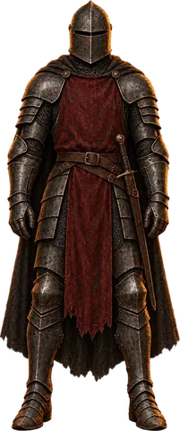 A knight in plate armor