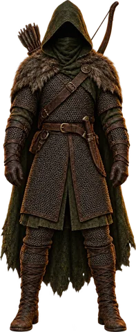 A ranger in mail with a bow