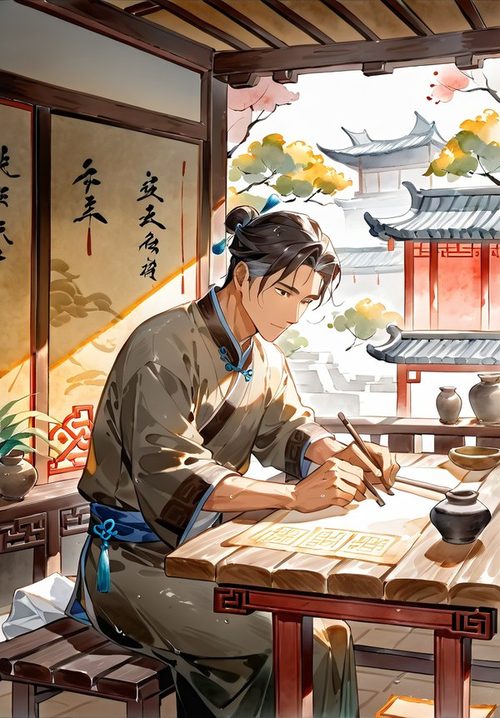 Artisan artwork: a craftsman at his table